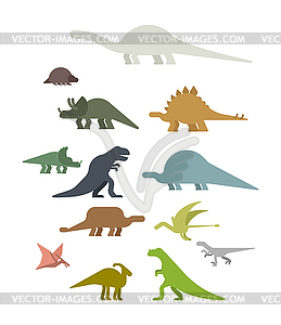 Dinosaur Set. Ancient animal. Diplodocus and - vector clipart