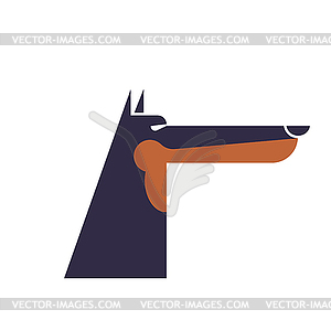 Doberman service dog protector. Pet - vector image