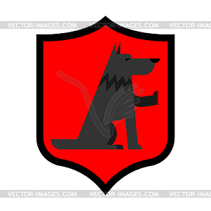 Wolf Shield heraldic symbol. Sign werewolf for - vector image