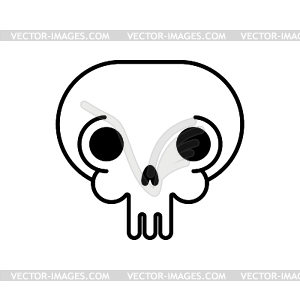 Skull linear style. head of skeleton - vector image