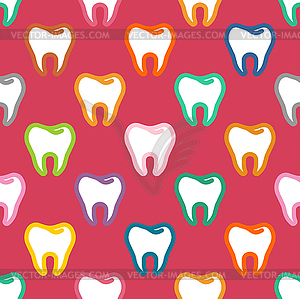 Tooth pattern seamless. teeth background - vector image