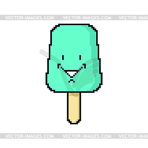 Eskimo pixel art. Ice cream 8 bit - vector image