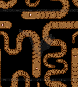 Earthworm pattern seamless. Earth Worm background. - vector clip art