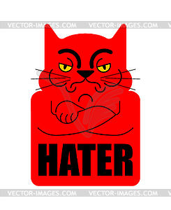 Hater Grumpy cat. Злой питомец - векторное графическое изображение
