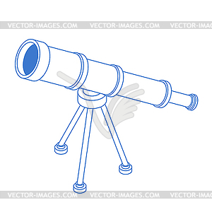 Telescope . Shameful Tube on stand - vector image