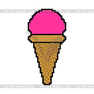 Ice cream pixel art. 8 bit Icecream - vector clip art