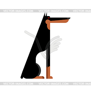 Doberman service dog protector. Pet - vector clipart