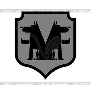 Wolf Shield heraldic symbol. Sign werewolf for - vector image