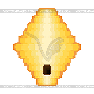 Hive Pixel art. Bee house. illustrati - vector image