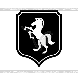 Horse Shield heraldic symbol. Sign Royal Horse for - vector image