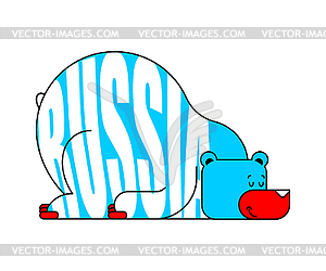 Russian bear sleep. National beast in russia to - royalty-free vector image