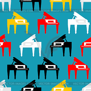 Grand piano pattern seamless. Musical background - vector image