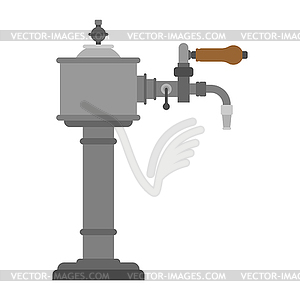 Beer tap. Bartender equipment. Alcohol is bottled. - vector image