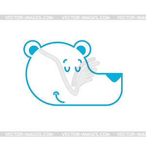 Polar bear sleep face. Arctic Wild beast sleep head - vector EPS clipart