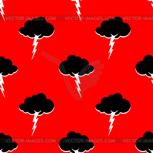 Cloud and lightning pattern seamless. Thunderstorm - vector EPS clipart