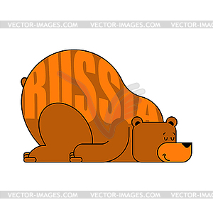Russian bear sleep. National beast in russia to - vector image
