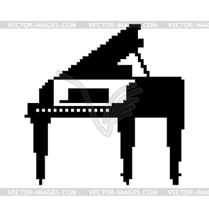 Piano pixel art. 8 bit Musical instrument - vector clipart