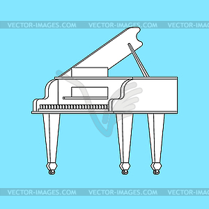 White grand piano . Musical instrument illustrati - vector image