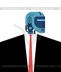 Cyborg businessman. Office Robot Artificial - vector clipart