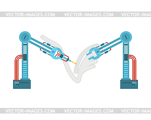 Industrial robot manipulator . Mechanical hand. - vector EPS clipart