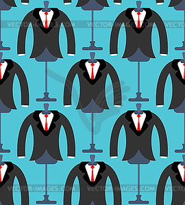 Mannequin tailor pattern seamless. Jacket fitting. - vector image