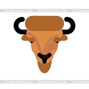 Bison face. Aurochs Zubr head. Wild Bull. Buffalo - vector clipart