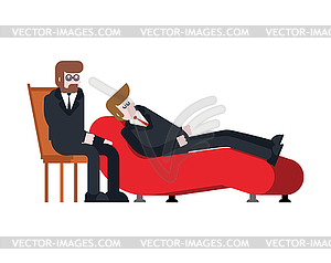 Reception of psychotherapist. Businessman and - vector clip art