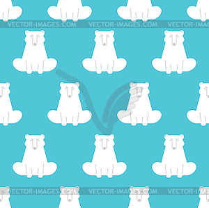 Polar bear pattern seamless. Wild predator ornament - vector clipart