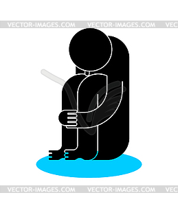 Whiner icon. Sad Man Crying pool of tears. Whiny - vector EPS clipart