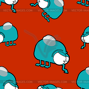 Fly cartoon style pattern seamless. Flying insect - vector clipart
