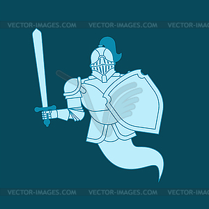 Knight Ghost . Metal armor warrior. Iron armor - vector image