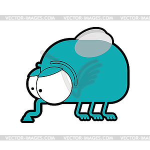 Fly cartoon style. Flying insect - vector image