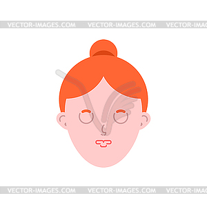 Woman sleeping face . Female asleep - vector clipart