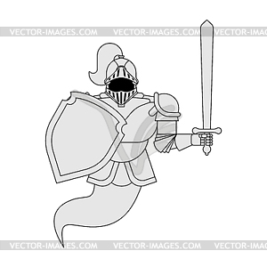 Knight Ghost . Metal armor warrior. Iron armor - vector clipart