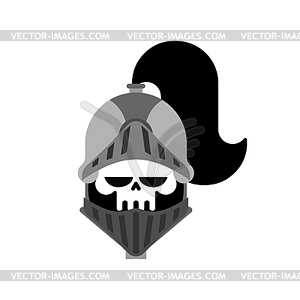 Knight skull . Metal armor warrior. Iron armor - vector clipart