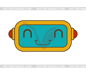 Robot little head. cyborg technology toy - royalty-free vector image