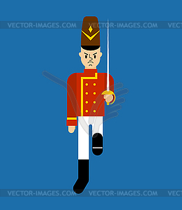 Toy soldier Guardsman plaything .  - vector image