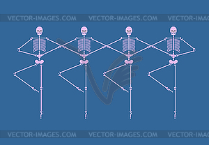 Skeleton ballerina . Skull and bones ballet. - vector clipart
