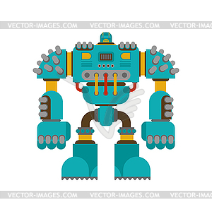 Robot Battle . Cyborg warrior future. illustratio - vector image
