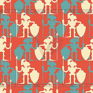 Knight pattern seamless. Armor warrior background. - vector clip art