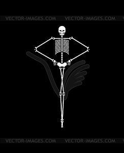 Skeleton ballerina . Skull and bones ballet. - vector clip art