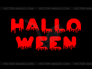 Halloween lettering blood. Red liquid letter. - vector clipart