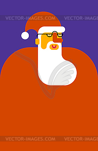 Santa Claus portrait beard and mustache. Christmas - vector image