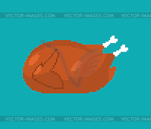 Turkey pixel art. Thanksgiving Day 8 bit - vector clipart