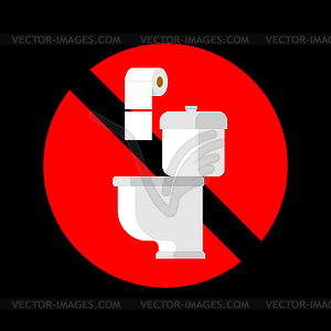 Do not throw paper towels in toilet. Stop sign. - vector clipart / vector image