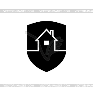 Protection house symbol. Security house sign. Emble - vector clipart