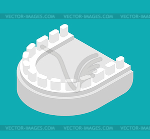 Gypsum jaw for dentist . Cast of teeth. Dentist - vector image