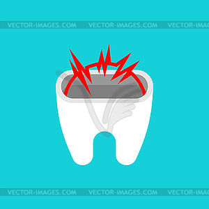 Nerve in tooth . Dentist - vector image