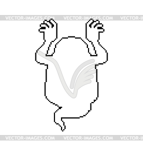 Ghost pixel art for Halloween. 8 bit phantom. - vector clipart