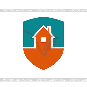 Protection house symbol. Security house sign. Emble - vector clip art